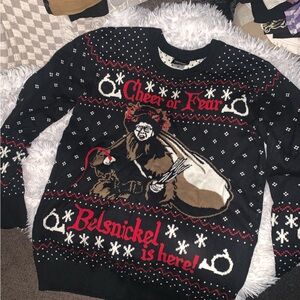 The Office Christmas Sweater Belsnickel Dwight Cheer or Fear M